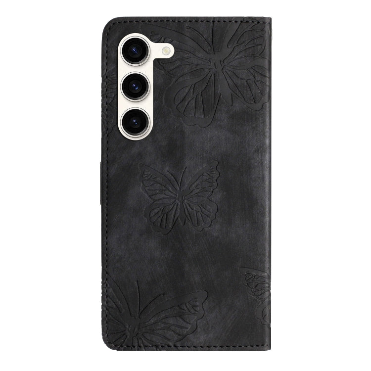 For Samsung Galaxy S25+ 5G Skin-feel Embossed Butterfly Leather Phone Case