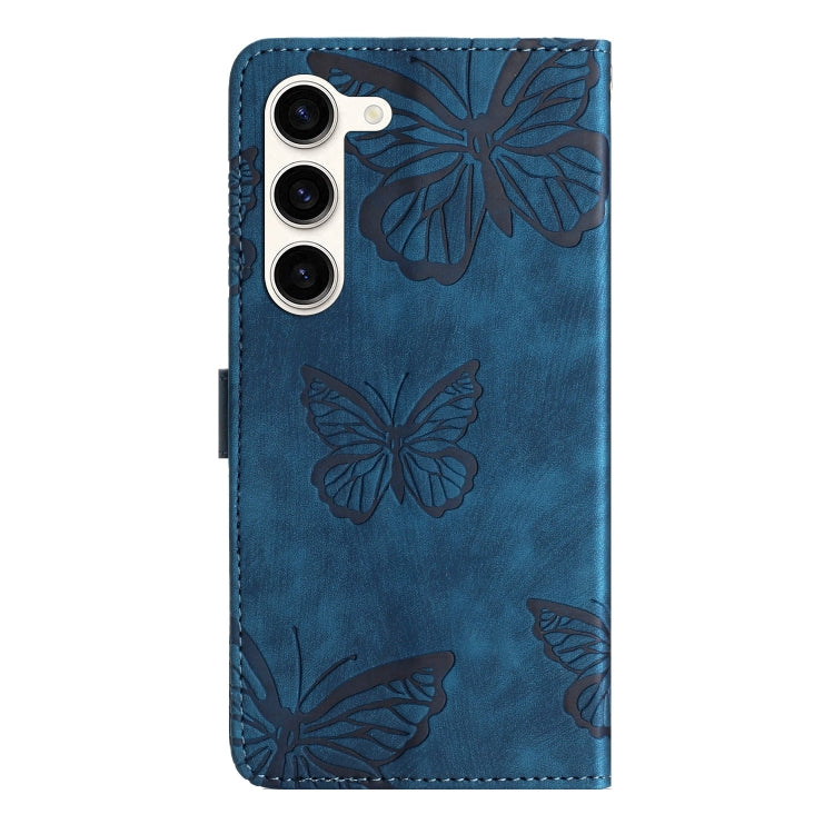 For Samsung Galaxy S25+ 5G Skin-feel Embossed Butterfly Leather Phone Case