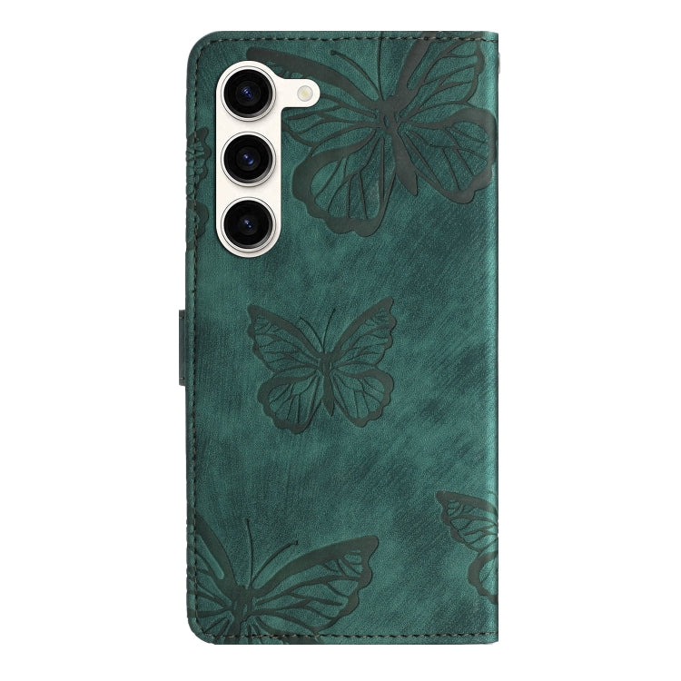 For Samsung Galaxy S25+ 5G Skin-feel Embossed Butterfly Leather Phone Case