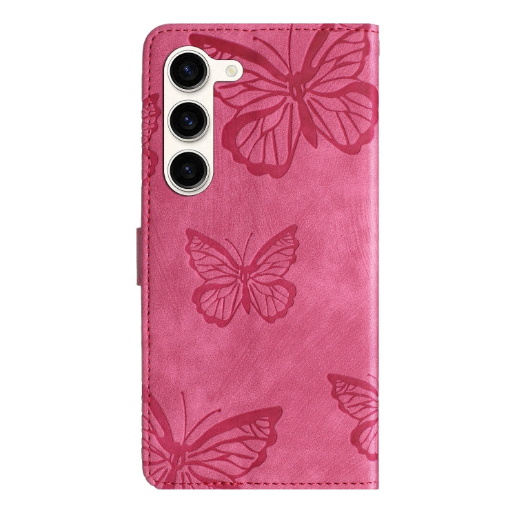 For Samsung Galaxy S25+ 5G Skin-feel Embossed Butterfly Leather Phone Case