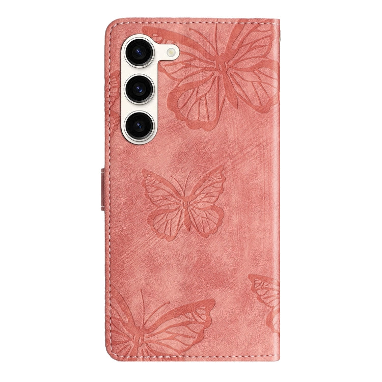 For Samsung Galaxy S25+ 5G Skin-feel Embossed Butterfly Leather Phone Case