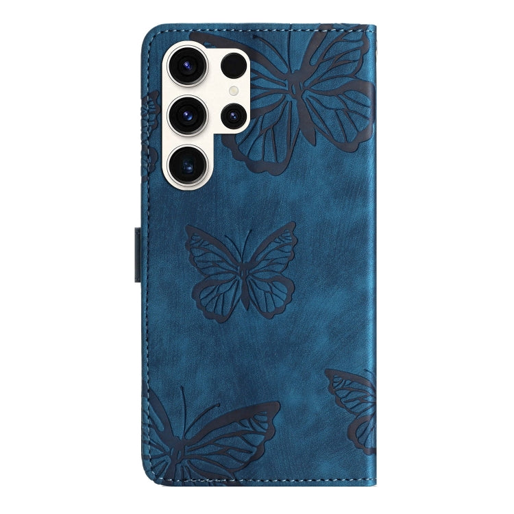 For Samsung Galaxy S25 Ultra 5G Skin-feel Embossed Butterfly Leather Phone Case