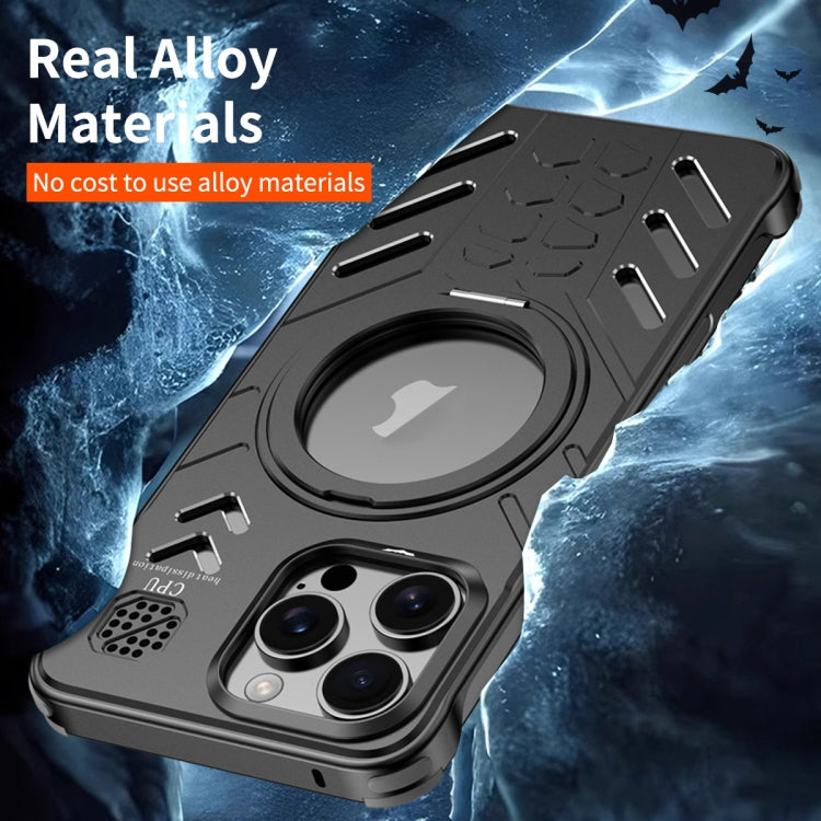 For iPhone 16 Pro Max Knight Series Alloy Cooling MagSafe Phone Case