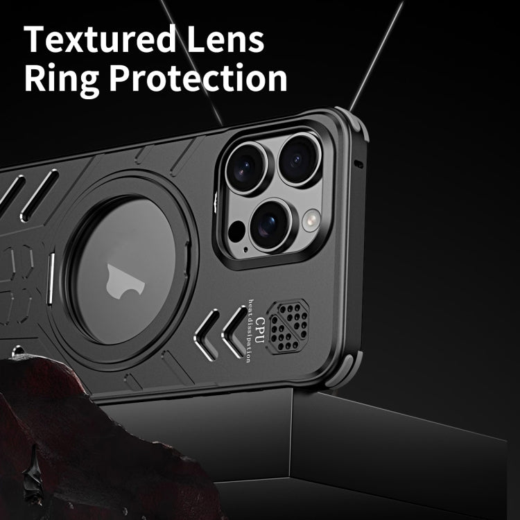 For iPhone 16 Pro Max Knight Series Alloy Cooling MagSafe Phone Case