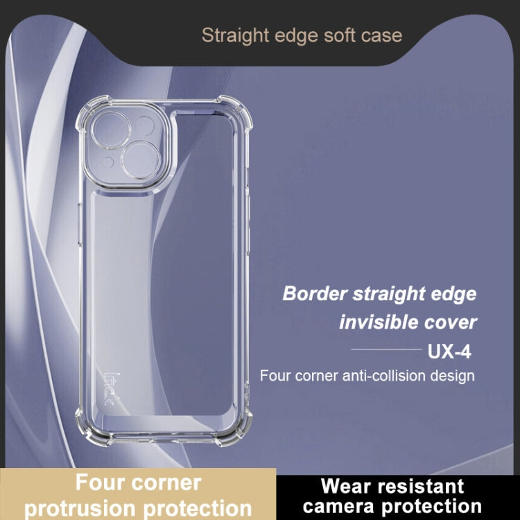For iPhone 15 Plus imak UX-4 Series Four-corner Shockproof Phone Case - Transparent