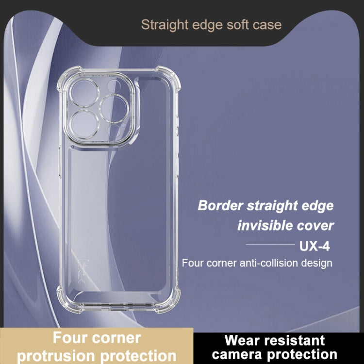 For iPhone 15 Pro Max imak UX-4 Series Four-corner Shockproof Phone Case - Transparent