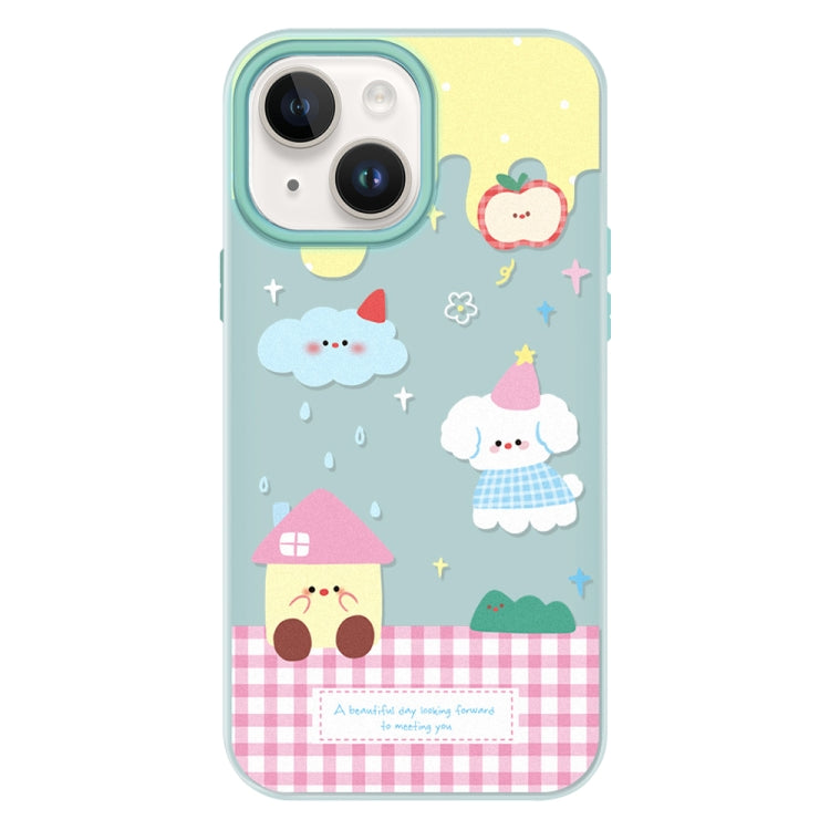 For iPhone 15 Skin Feeling Jelly TPU Hybrid PC Phone Case