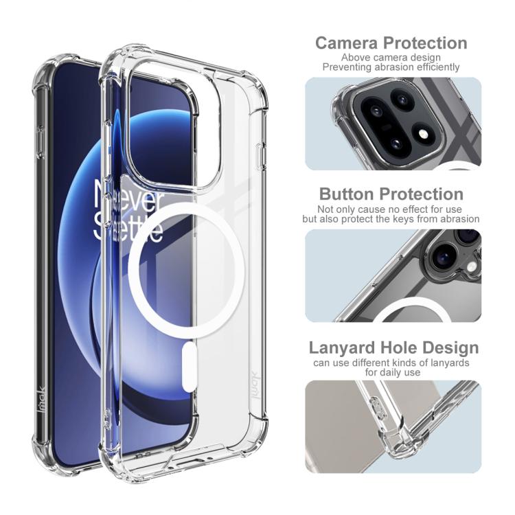 For OnePlus 15 imak Space Shield PC + TPU Airbag Shockproof MagSafe Phone Case - Transparent