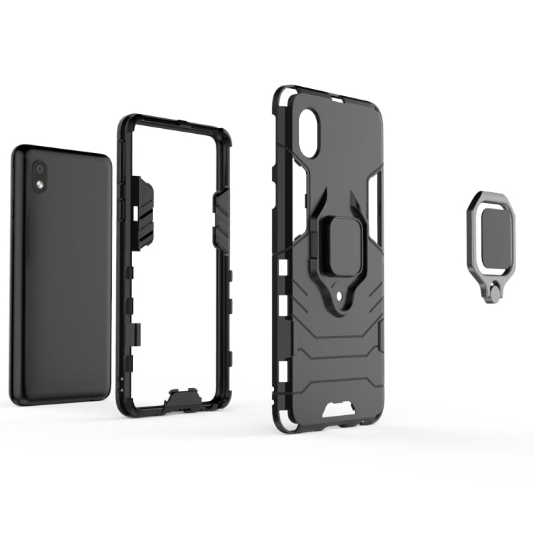 For Samsung Galaxy A01 Core Shockproof PC + TPU Protective Case with Magnetic Ring Holder(Black)