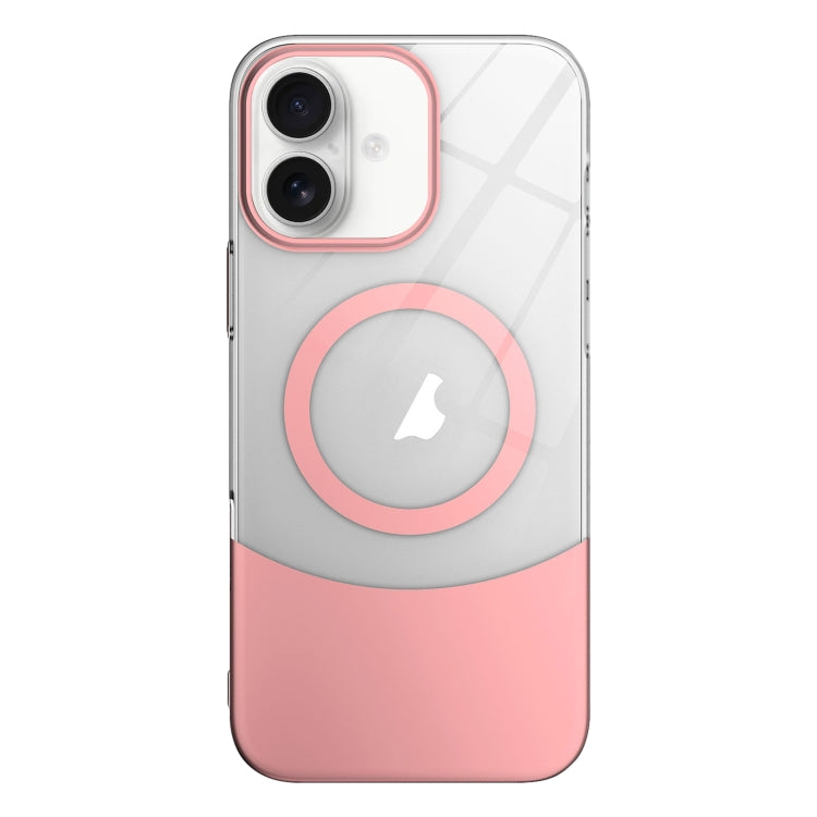 For iPhone 16 Plus Slim Color Contrast MagSafe PC Transparent Phone Case