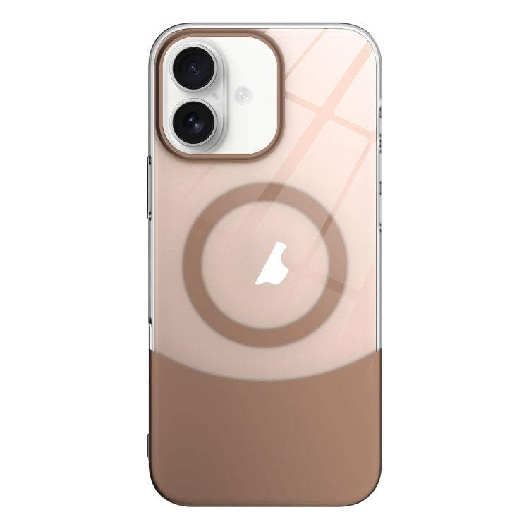 For iPhone 16 Slim Color Contrast MagSafe PC Transparent Phone Case
