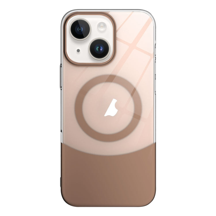 For iPhone 14 Slim Color Contrast MagSafe PC Transparent Phone Case