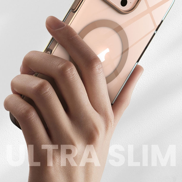 For iPhone 15 Pro Max Slim Color Contrast MagSafe PC Transparent Phone Case