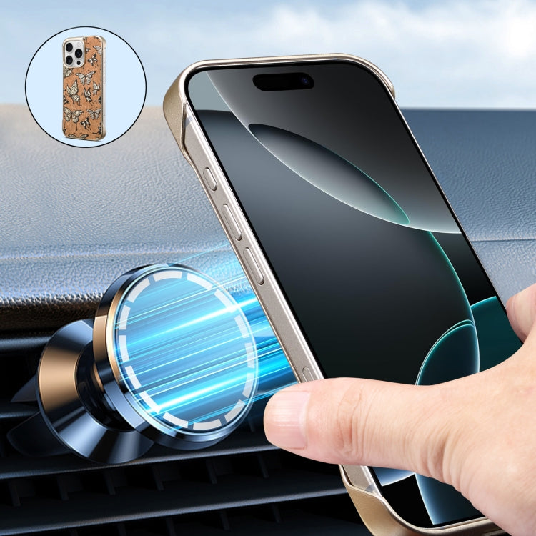 For iPhone 15 Pro Denior A18 WoodenPaint MagSafe Phone Case