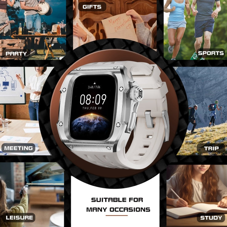 For Apple Watch Series 11 / 10 46mm RedPepper Armor Metal Case Integrated Silicone Watch Band
