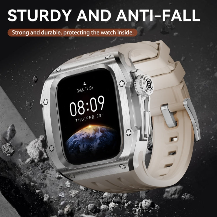 For Apple Watch Series 11 / 10 46mm RedPepper Armor Metal Case Integrated Silicone Watch Band
