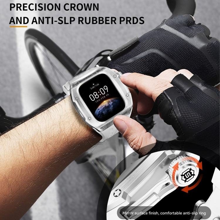For Apple Watch Series 11 / 10 46mm RedPepper Armor Metal Case Integrated Silicone Watch Band