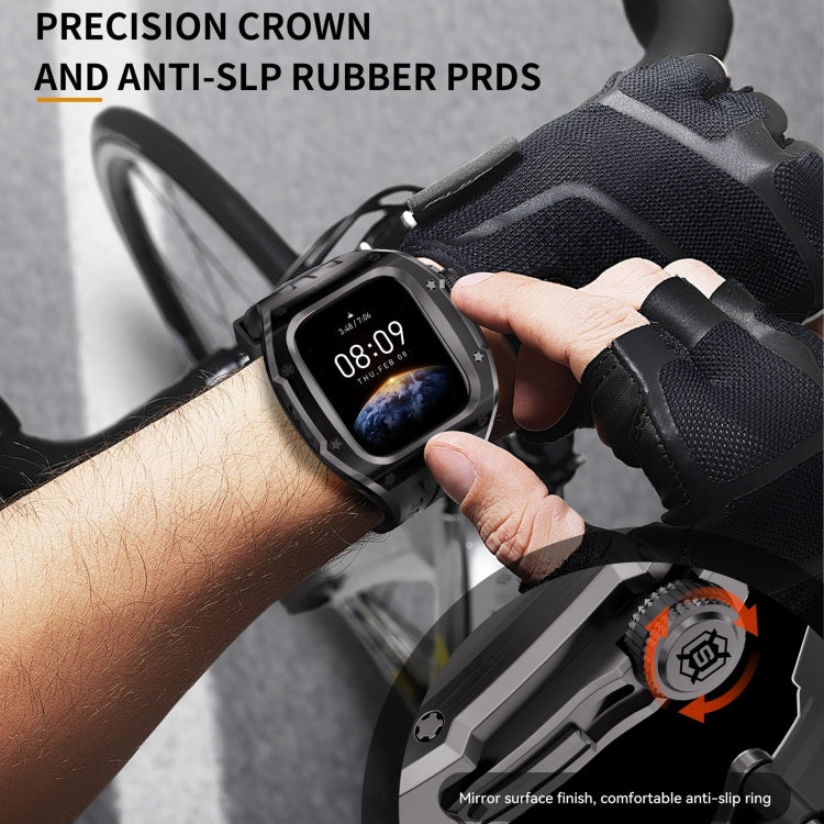 For Apple Watch Series 11 / 10 46mm RedPepper Armor Metal Case Integrated Silicone Watch Band