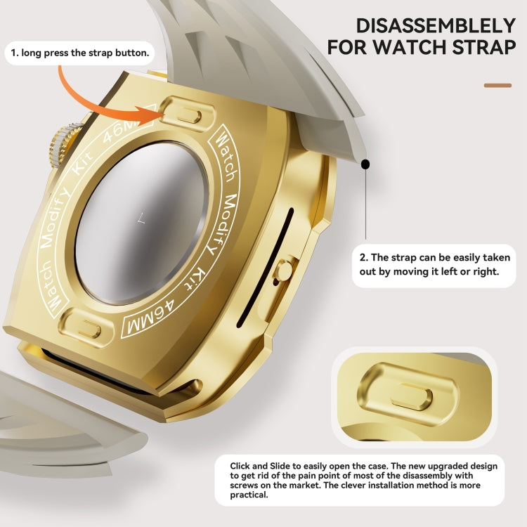 For Apple Watch Series 11 / 10 46mm RedPepper Armor Metal Case Integrated Silicone Watch Band
