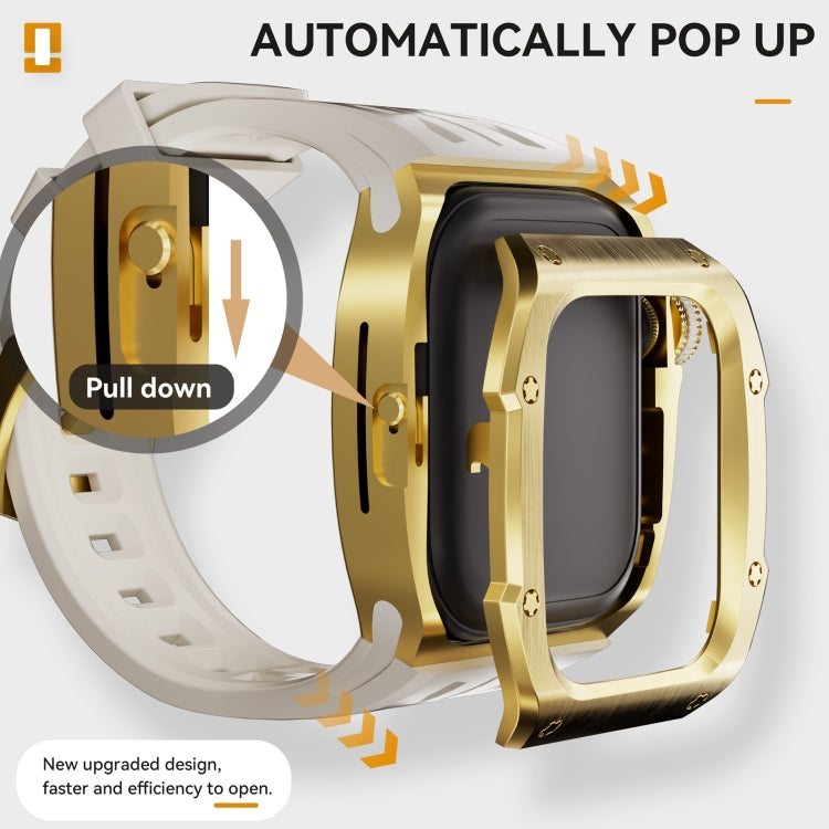 For Apple Watch Series 11 / 10 46mm RedPepper Armor Metal Case Integrated Silicone Watch Band