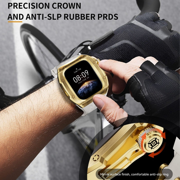 For Apple Watch Series 11 / 10 46mm RedPepper Armor Metal Case Integrated Silicone Watch Band
