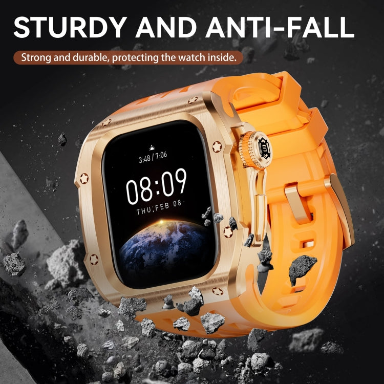 For Apple Watch Series 11 / 10 46mm RedPepper Armor Metal Case Integrated Silicone Watch Band