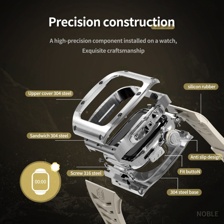 For Apple Watch 44mm / 45mm RedPepper Armor Metal Case Integrated Silicone Watch Band