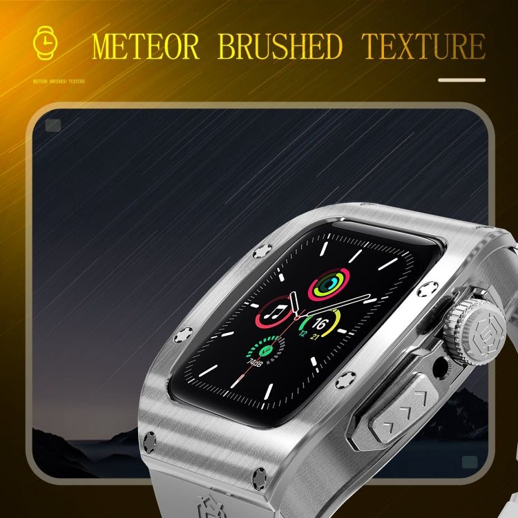 For Apple Watch 44mm / 45mm RedPepper Armor Metal Case Integrated Silicone Watch Band
