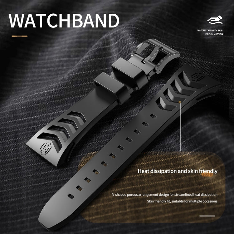 For Apple Watch 44mm / 45mm RedPepper Armor Metal Case Integrated Silicone Watch Band
