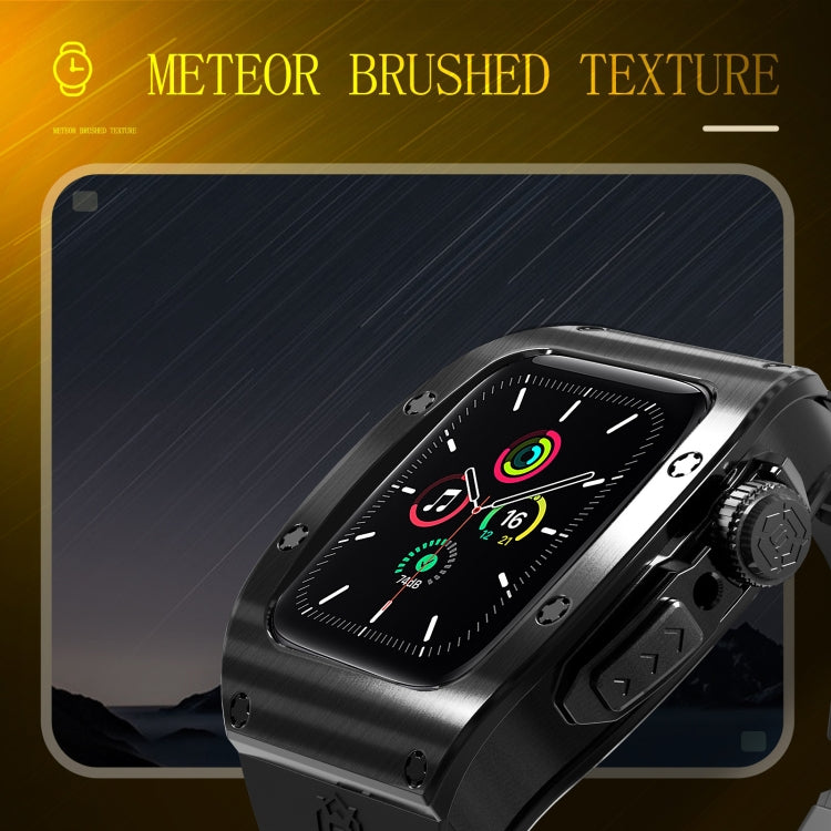 For Apple Watch 44mm / 45mm RedPepper Armor Metal Case Integrated Silicone Watch Band