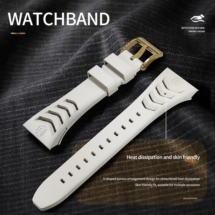 For Apple Watch 44mm / 45mm RedPepper Armor Metal Case Integrated Silicone Watch Band