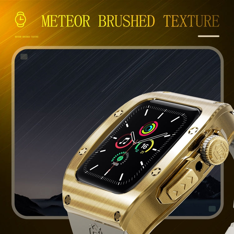 For Apple Watch 44mm / 45mm RedPepper Armor Metal Case Integrated Silicone Watch Band