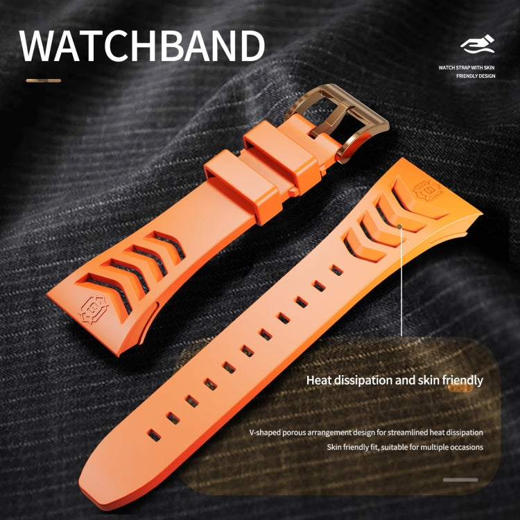 For Apple Watch 44mm / 45mm RedPepper Armor Metal Case Integrated Silicone Watch Band