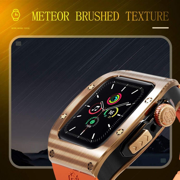 For Apple Watch 44mm / 45mm RedPepper Armor Metal Case Integrated Silicone Watch Band