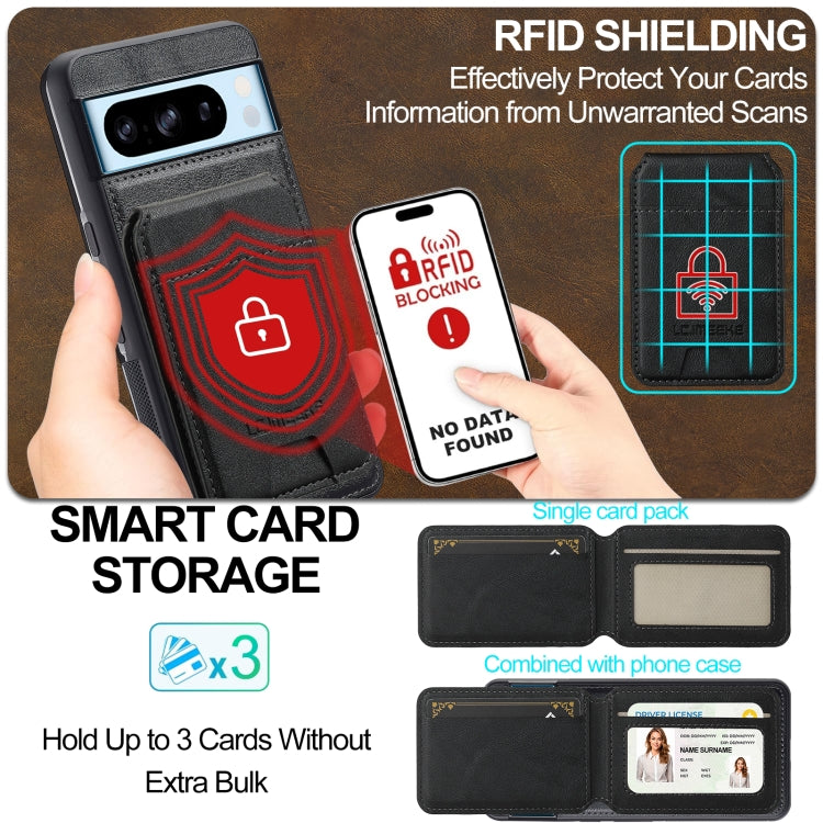 For Google Pixel 8 Pro LC.IMEEKE L3 Series Detachable RFID Card Bag Magsafe Phone Case