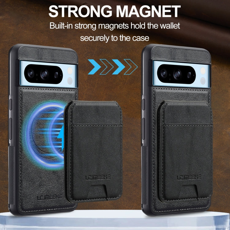 For Google Pixel 8 Pro LC.IMEEKE L3 Series Detachable RFID Card Bag Magsafe Phone Case
