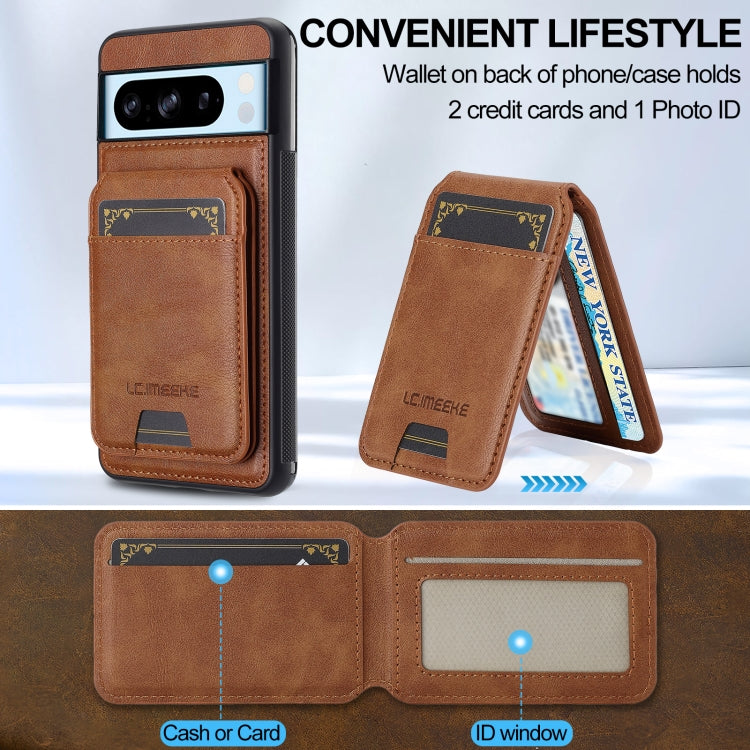 For Google Pixel 8 Pro LC.IMEEKE L3 Series Detachable RFID Card Bag Magsafe Phone Case