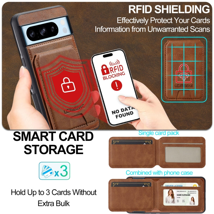 For Google Pixel 8 Pro LC.IMEEKE L3 Series Detachable RFID Card Bag Magsafe Phone Case