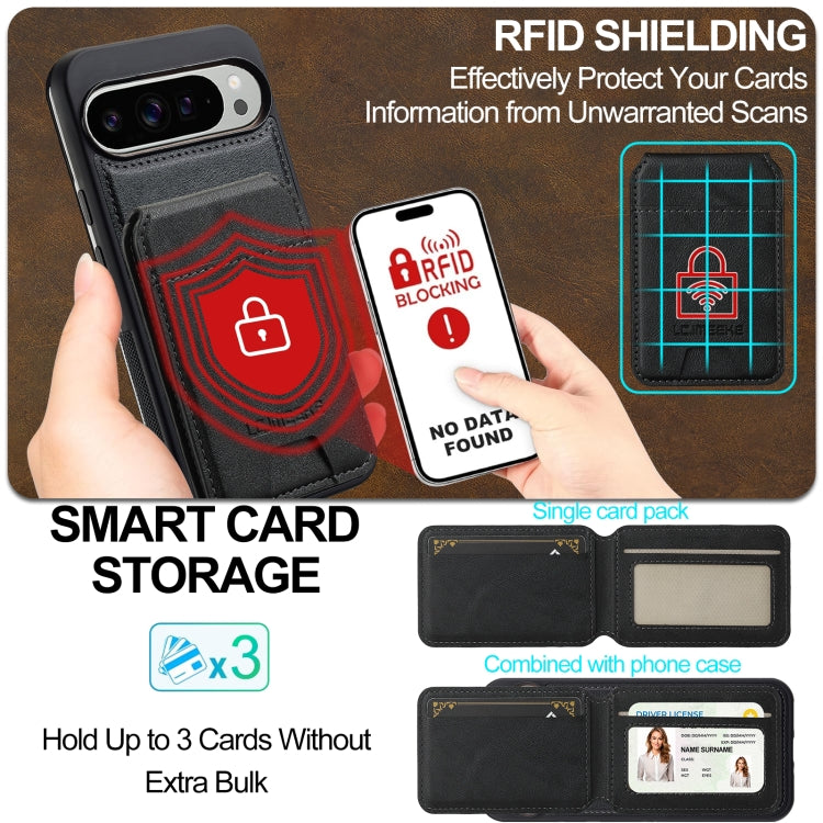 For Google Pixel 9 / 9 Pro LC.IMEEKE L3 Series Detachable RFID Card Bag Magsafe Phone Case