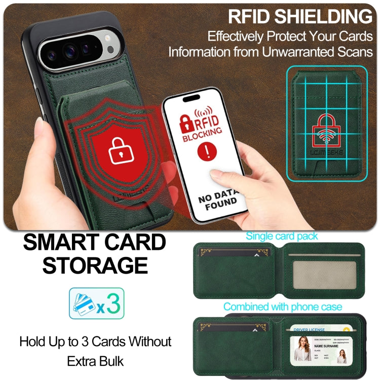 For Google Pixel 9 / 9 Pro LC.IMEEKE L3 Series Detachable RFID Card Bag Magsafe Phone Case