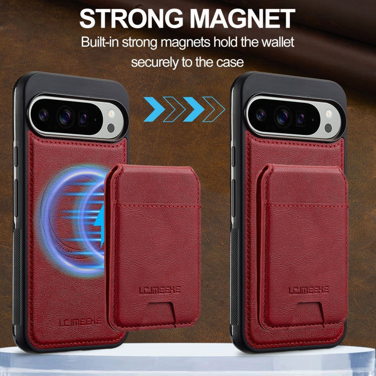 For Google Pixel 9 / 9 Pro LC.IMEEKE L3 Series Detachable RFID Card Bag Magsafe Phone Case