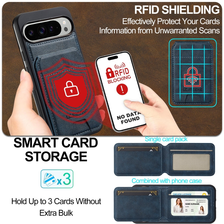 For Google Pixel 9 Pro XL LC.IMEEKE L3 Series Detachable RFID Card Bag Magsafe Phone Case