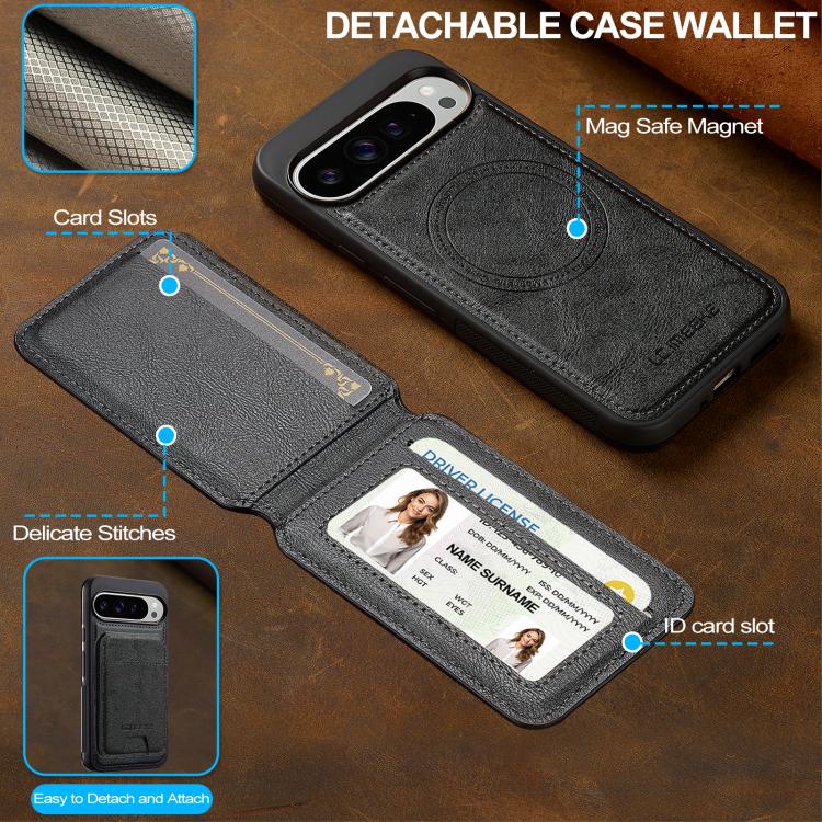 For Google Pixel 10 / 10 Pro LC.IMEEKE L3 Series Detachable RFID Card Bag Magsafe Phone Case