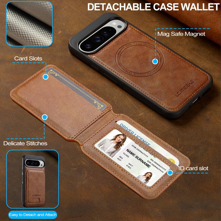 For Google Pixel 10 / 10 Pro LC.IMEEKE L3 Series Detachable RFID Card Bag Magsafe Phone Case