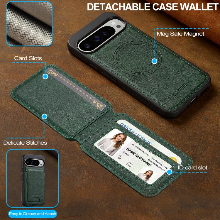 For Google Pixel 10 / 10 Pro LC.IMEEKE L3 Series Detachable RFID Card Bag Magsafe Phone Case