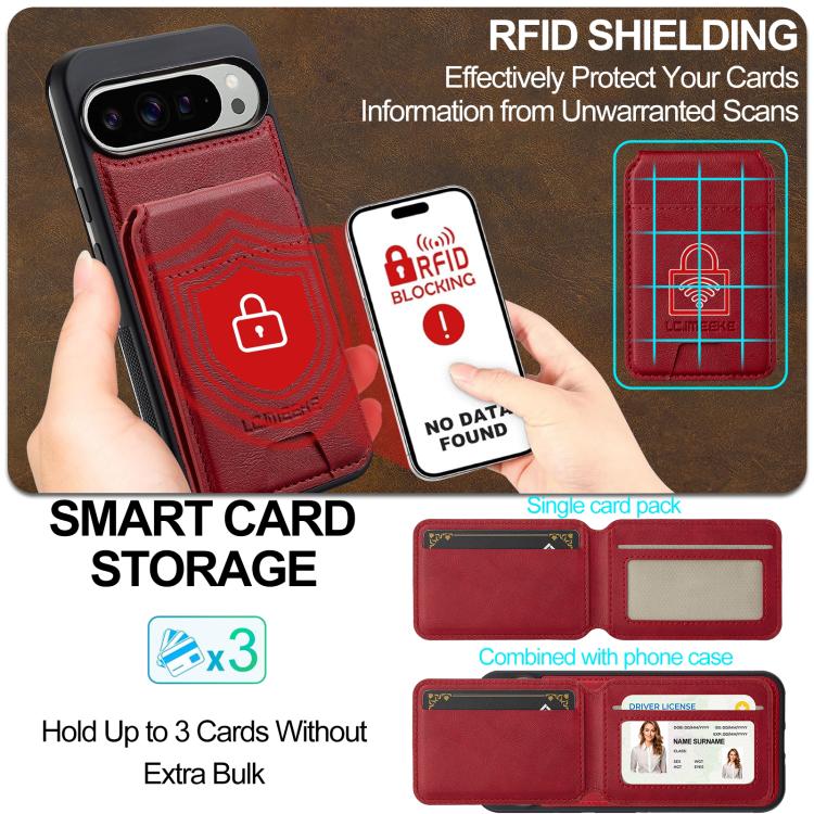 For Google Pixel 10 Pro XL LC.IMEEKE L3 Series Detachable RFID Card Bag Magsafe Phone Case