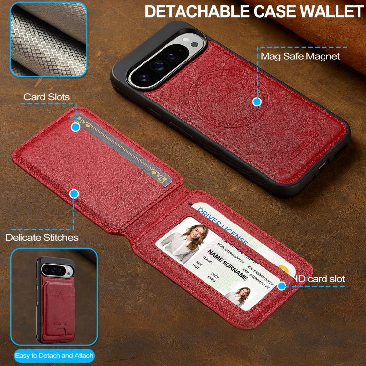 For Google Pixel 10 Pro XL LC.IMEEKE L3 Series Detachable RFID Card Bag Magsafe Phone Case