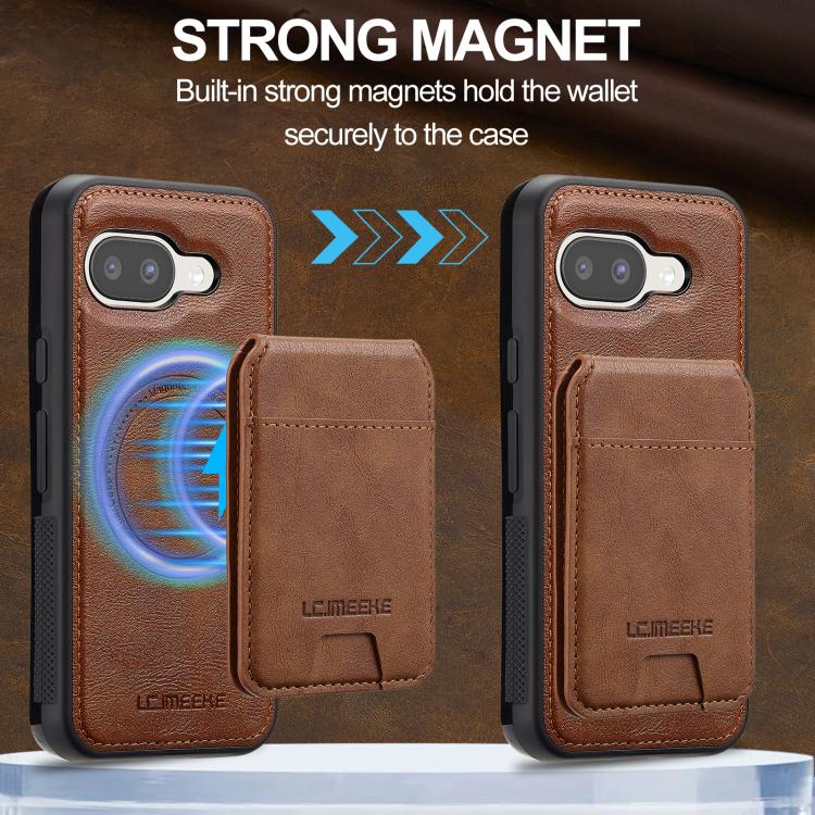 For Google Pixel 9a LC.IMEEKE L3 Series Detachable RFID Card Bag Magsafe Phone Case