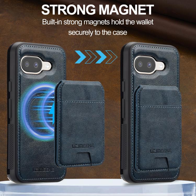 For Google Pixel 9a LC.IMEEKE L3 Series Detachable RFID Card Bag Magsafe Phone Case