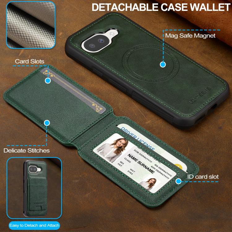 For Google Pixel 9a LC.IMEEKE L3 Series Detachable RFID Card Bag Magsafe Phone Case